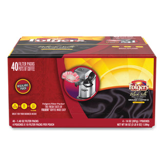 Folgers® Coffee Filter Packs, Black Silk, 1.4 oz Pack, 40Packs/Carton (FOL00016)
