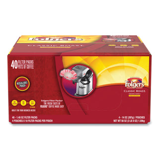Folgers® Coffee Filter Packs, Classic Roast, 1.4 oz Pack, 40/Carton (FOL10117)