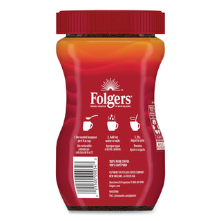 Folgers® Instant Coffee, Folgers, Regular, Dark Brown (FOL0013)