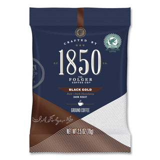 1850 Coffee Fraction Packs, Black Gold, Dark Roast, 2.5 oz Pack, 24 Packs/Carton (FOL21512)