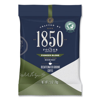 1850 Coffee Fraction Packs, Pioneer Blend Decaf, Medium Roast, 2.5 oz Pack, 24 Packs/Carton (FOL21513)