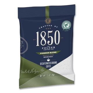 1850 Coffee Fraction Packs, Pioneer Blend Decaf, Medium Roast, 2.5 oz Pack, 24 Packs/Carton (FOL21513)