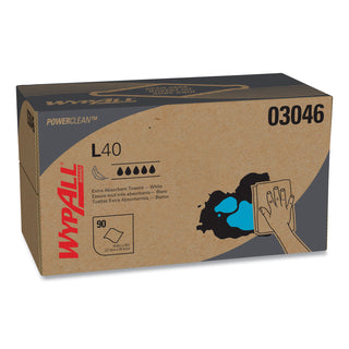 WypAll® L40 Towels, POP-UP Box, White, 10 4/5 x 10, 90/Box, 9 Boxes/Carton (KIM03046)