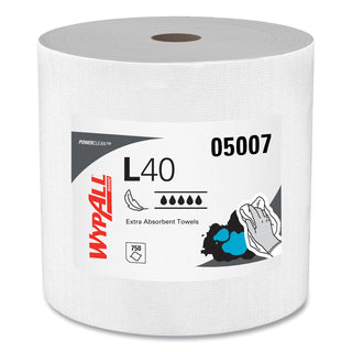 WypAll® L40 Towels, Jumbo Roll, 12.5 x 12.2, White, 750/Roll (05007KIM)
