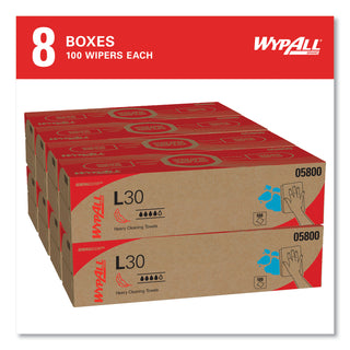 WypAll® L30 Towels, POP-UP Box, 16.4 x 9.8, White, 100/Box, 8 Boxes/Carton (KIM05800CT)