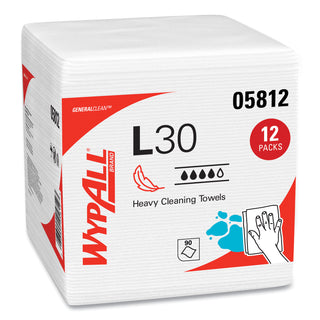 WypAll® L30 Towels, Quarter Fold, 12 1/2 x 12, 90/Box, 12 Boxes/Carton (KIM05812)