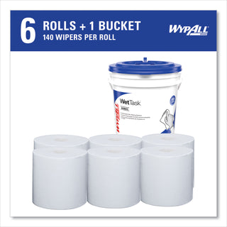 WypAll® WetTask System-Bleach/Disinfectant/Sanitizer w/Bucket,12X12.5, 90/Roll, 6Roll/CT (KCC06411)