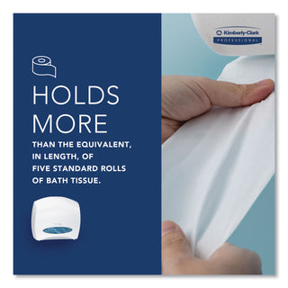 Kimberly-Clark Professional JRT Jr. Escort Jumbo Roll Bath Tissue Dispenser, 16 x 5.75 x 13.88, Pearl White (KIM09508)