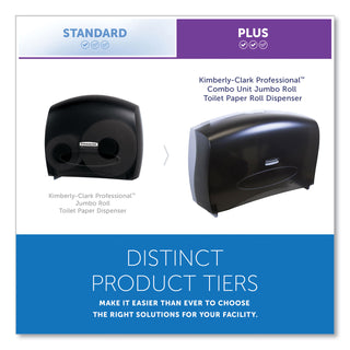 Kimberly-Clark Professional Cored JRT Jumbo Combo Tissue Dispenser, 20.4 x 5.8 x 13.1, Smoke/Gray (KIM09551)