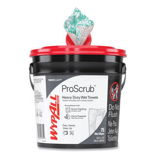 WypAll® Waterless Hand Wipes, Cloth, 9 x 12, 75/Bucket, 6 Buckets/Carton (KIM91371CT)