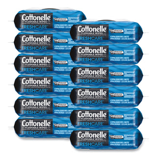 Cottonelle® Fresh Care Flushable Cleansing Cloths, 1-Ply, 3.75 x 5.5, White, 42/Pack, 12 Packs/Carton (KCC44932CT)