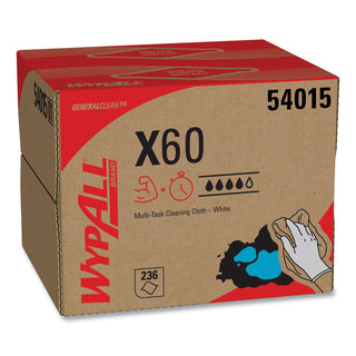 WypAll® General Clean X60 Cloths, 12.5 x 16.8, White, 236/Carton (KCC54015)