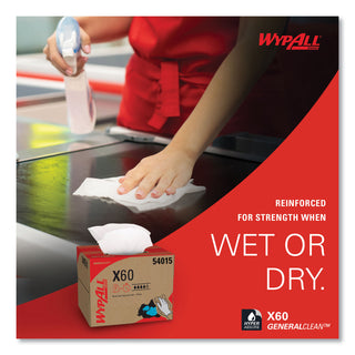 WypAll® General Clean X60 Cloths, 12.5 x 16.8, White, 236/Carton (KCC54015)