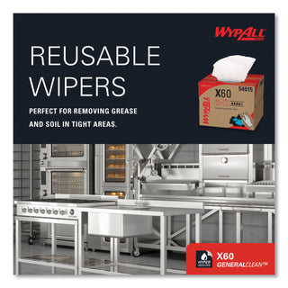 WypAll® General Clean X60 Cloths, 12.5 x 16.8, White, 236/Carton (KCC54015)