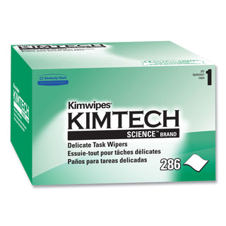 Kimtech™ Kimwipes, Delicate Task Wipers, 1-Ply, 4.4 x 8.4, Unscented, White, 286/Box (KIM34155)
