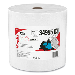 WypAll® General Clean X60 Cloths, Jumbo Roll, 12.2 x 12.4, White, 1,100/Roll (34955KIM)