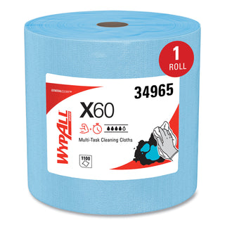 WypAll® General Clean X60 Cloths, Jumbo Roll, 12.5 x 13.4, Blue, 1,100/Roll (34965KIM)