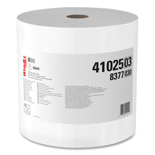 WypAll® Power Clean X80 Heavy Duty Cloths, Jumbo Roll, 12.4 x 12.2, White, 475/Roll (41025KIM)
