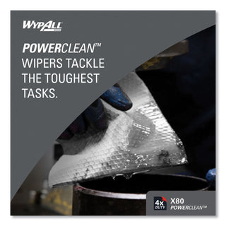 WypAll® Power Clean X80 Heavy Duty Cloths, Jumbo Roll, 12.4 x 12.2, White, 475/Roll (41025KIM)