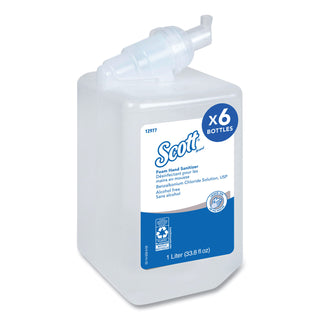 Scott® Essential Alcohol-Free Foam Hand Sanitizer, 1,000 mL Cassette, Unscented, 6/Carton (KIM12977)