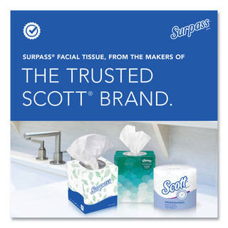 Surpass® Facial Tissue for Business, 2-Ply, White, Pop-Up Box, 90/Box, 36 Boxes/Carton (KCC21320)