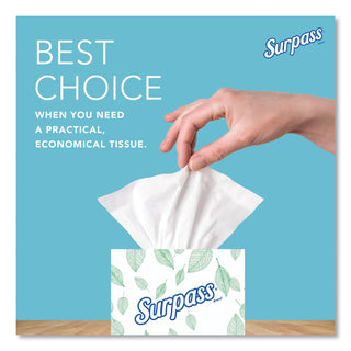 Surpass® Facial Tissue for Business, 2-Ply, White, Pop-Up Box, 90/Box, 36 Boxes/Carton (KCC21320)