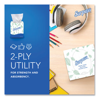 Surpass® Facial Tissue for Business, 2-Ply, White, Pop-Up Box, 90/Box, 36 Boxes/Carton (KCC21320)