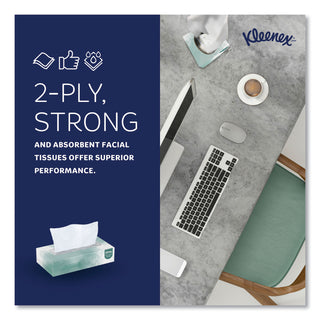 Kleenex® Naturals Facial Tissue for Business, Flat Box, 2-Ply, White, 125 Sheets/Box, 48 Boxes/Carton (KCC21601)