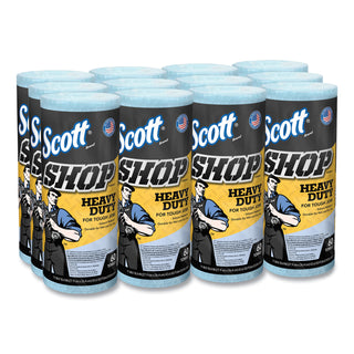 Scott® Pro Shop Towels, Heavy Duty, 1-Ply, 10.4 x 11, Blue, 12 Rolls/Carton (KCC32992)