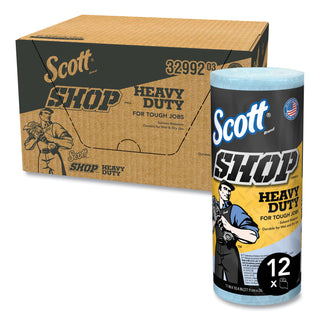 Scott® Pro Shop Towels, Heavy Duty, 1-Ply, 10.4 x 11, Blue, 12 Rolls/Carton (KCC32992)