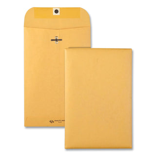 Quality Park™ Clasp Envelope, #55, Cheese Blade Flap, Clasp/Gummed Closure, 6 x 9, Brown Kraft, 100/Box (QUA37855)