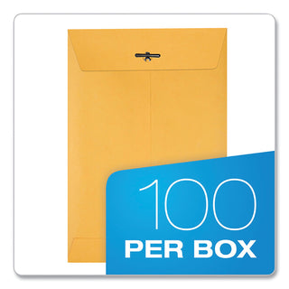 Quality Park™ Clasp Envelope, #63, Cheese Blade Flap, Clasp/Gummed Closure, 6.5 x 9.5, Brown Kraft, 100/Box (QUA37863)