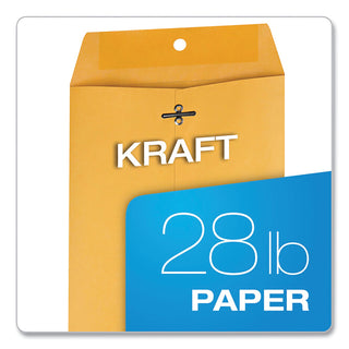 Quality Park™ Clasp Envelope, #63, Cheese Blade Flap, Clasp/Gummed Closure, 6.5 x 9.5, Brown Kraft, 100/Box (QUA37863)
