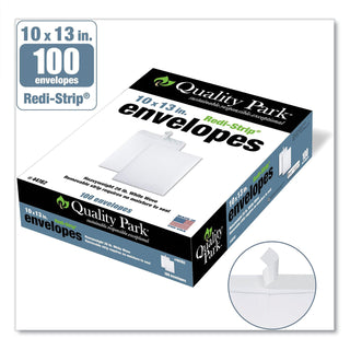Quality Park™ Redi-Strip Catalog Envelope, #13 1/2, Cheese Blade Flap, Redi-Strip Closure, 10 x 13, White, 100/Box (QUA44782)