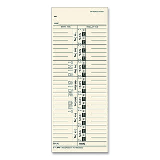 TOPS™ Time Clock Cards, Replacement for 10-800292, One Side, 3.5 x 9, 500/Box (TOP1256)