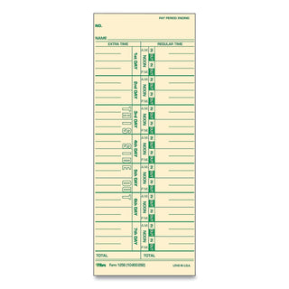TOPS™ Time Clock Cards, Replacement for 10-800292, One Side, 3.5 x 9, 500/Box (TOP1256)