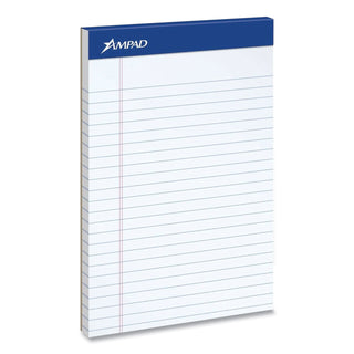 Ampad® Perforated Writing Pads, Wide/Legal Rule, 50 White 8.5 x 11.75 Sheets, Dozen (AMP20320)