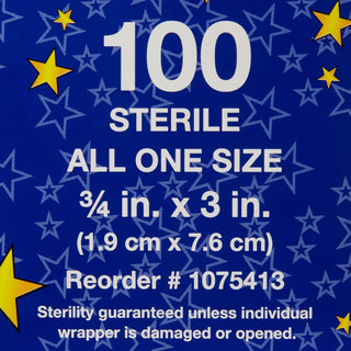 Glitter™ Stat Strip® Adhesive Strip 3/4 X 3 Inch Plastic Rectangle Kid Design (Glitter Strips) Sterile (256700_BX)
