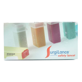 Surgilance® Safety Lancet 21 Gauge Retractable Push Button Activation Finger (445541_CS)