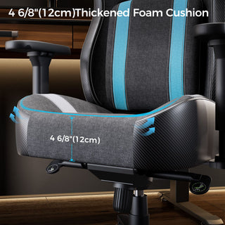 Eureka Ergonomic® Python II Ergonomic Chair, Supports up to 300 lb, 18.88" to 22.83" Seat Height, Black Fabric Seat, Black/Blue Fabric Back (EKAGC08BU)