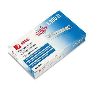 ACCO Premium Two-Piece Paper Fasteners, 1" Capacity, 2.75" Center to Center, Silver, 100/Box (ACC70014)