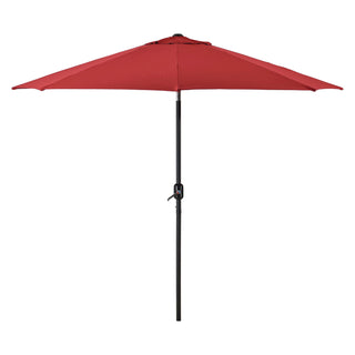 Global Industrial® Outdoor Umbrella with Tilt Mechanism, 102" Span, 94" Long, Red Canopy, Black Handle (GBE262070)