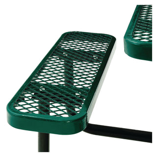 Global Industrial® Expanded Steel Picnic Table, Square, 81 x 81 x 29.5, Green Top, Green Base/Legs (GBE277151GN)