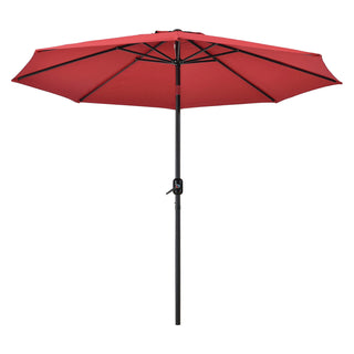Global Industrial® Outdoor Umbrella with Tilt Mechanism, 102" Span, 94" Long, Red Canopy, Black Handle (GBE262070)