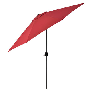 Global Industrial® Outdoor Umbrella with Tilt Mechanism, 102" Span, 94" Long, Red Canopy, Black Handle (GBE262070)