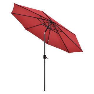 Global Industrial® Outdoor Umbrella with Tilt Mechanism, 102" Span, 94" Long, Red Canopy, Black Handle (GBE262070)