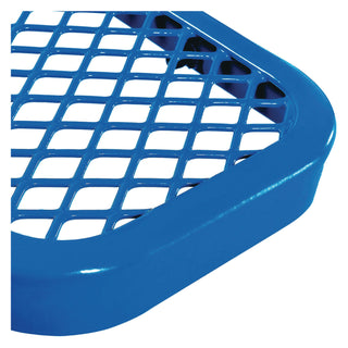 Global Industrial® Expanded Steel Bench With Back, 72 x 24 x 33, Blue (GBE277154BL)