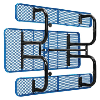 Global Industrial® Expanded Steel Picnic Table, Rectangular, 72 x 62 x 29.5, Blue Top, Blue Base/Legs (GBE277152BL)