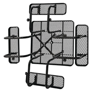 Global Industrial® Expanded Steel Picnic Table, Square, 81 x 81 x 29.5, Black Top, Black Base/Legs (GBE277151BK)