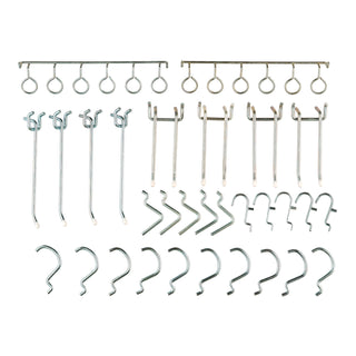 Global Industrial® Pegboard Hooks, 30-Piece Assorted Hooks, Steel (GBE606968)